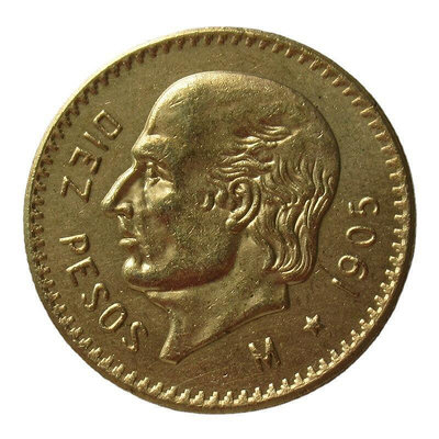 廠價直銷墨西哥10P金幣1905-1959外國復制鍍金紀念幣