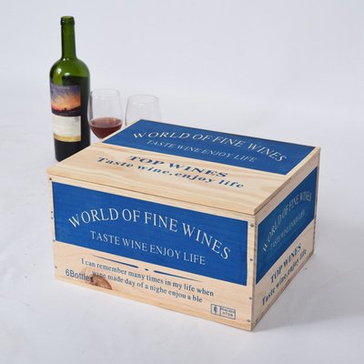 免運 熱賣紅酒禮盒裝雙層六只實木紅酒木盒葡萄酒彩印木箱包裝盒