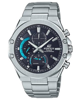 【萬錶行】CASIO EDIFICE 輕薄太陽能藍寶石計時不鏽鋼腕錶 EFS-S560D-1A