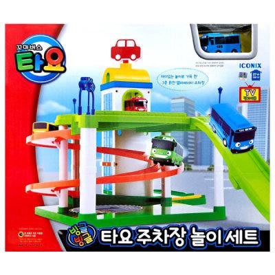 可超取🇰🇷韓國境內版 小巴士 tayo 轉轉停車塔 停車場 旋轉 停車塔 玩具遊戲組