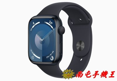 ~南屯手機王~Apple Watch Series 9 GPS版；41mm黑色鋁金屬錶殼；午夜色運動型錶環【直購價】