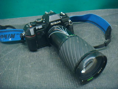 紅螞蟻跳蚤屋 -- (G154) Nikon F-301 底片式相機 + 長鏡頭 無測 僅供收藏 請看說明【一元起標】