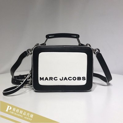 雅格時尚精品代購MARC JACOBS MJ 新款BOX BAG 黑白斜背包   美國代購