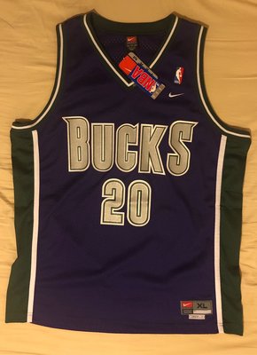 JEFF~ 2001年 BUCKS PAYTON NIKE TEAM XL號 NBA 球衣 背心