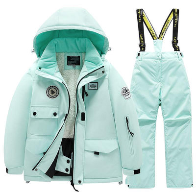 兒童滑雪服女童男童2023新款戶外專業單雙板防水套頭分體雪衣雪褲~優惠價