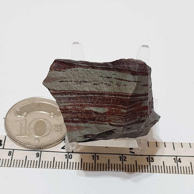 紫袍玉帶 39g +壓克力架 原礦 礦石 原石 教學 標本 收藏 小礦標 礦物標本10