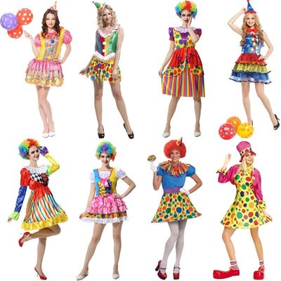 現貨299起售*萬圣節服裝化裝舞會舞臺表演演出服飾成人小丑裝扮套裝女小丑衣服#服裝#cosplay#娛樂#道具