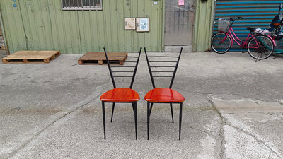 【安鑫】~柚木色鐵製實木餐椅 化妝椅 書桌椅 電腦椅 休閒椅 麻將椅 戶外椅【A2247】