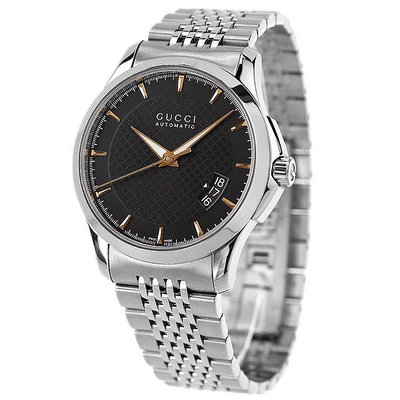 GUCCI YA126420 古馳 手錶 40mm 黑色面盤 不鏽鋼錶帶 女錶 男錶