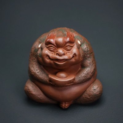 【熱賣下殺】金雙宜興紫砂茶寵個性青蛙茶玩趣味搞笑茶盤雕塑蛤蟆擺件送寶蟾