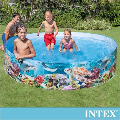 小江的店--【INTEX】免充氣幼童戲水游泳池244x46cm(2040L) 適用3歲+ 15110030(58472)