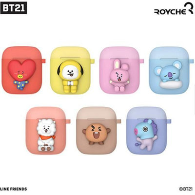 Bts BT21 兩色 Airpods 保護套皮膚 Kpop 適用於 Apple-3C玩家