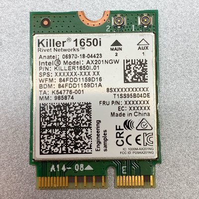 【筆電用 Killer 1650I 1650 Intel AX201 AX201NGW M.2 】