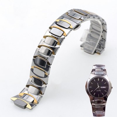 手錶帶 APES鎢鋼手錶鏈 代用雷達 手錶配件錶帶 23*12 鎢鋼間金色腕錶帶