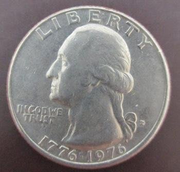~AMERICA 美國  QUARTER DOLLAR 華盛頓 1776 1976 紀念幣/錢幣/硬幣二枚~