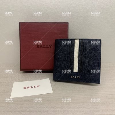 30年老店 預購 BALLY Men's bovine leather wallet 皮夾 短夾 黑白黑 深藍 新款 8卡