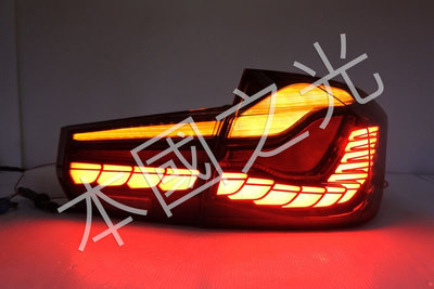 oo本國之光oo 全新 BMW 寶馬 F30 類M4 LED光柱 全紅 尾燈 跑馬方向燈 呼吸功能 龍鱗尾燈