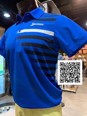 全新 日本 SRIXON 高爾夫 POLO衫 (藍)  DESCENTE日本製造  吸水速乾 機能散熱 防曬係數15+