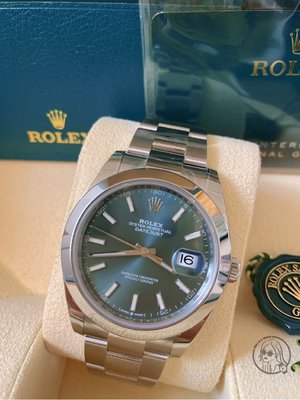 【Q小姐的玩錶瘋】Rolex勞力士 DATEJUST 126300 綠🔺2023年保卡｜全新品