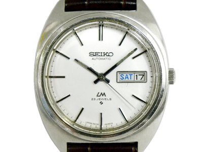[專業] 機械錶 [SEIKO LM097668] 精工LM錶[23石][白色面+星+日期]時尚/中性/軍錶