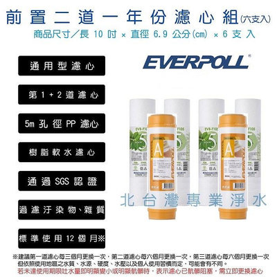 EVERPOLL 5微米 PP 纖維濾心 軟水 樹脂 一年份濾心 前置 濾心組 10吋 標準型 適用各廠牌