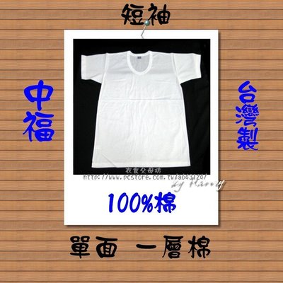 男大 中福100%純天然棉 U領男短袖內衣(XL號)白色/灰色