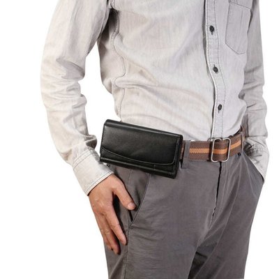熱銷 手機包男腰包穿皮帶橫款手機包4.7吋5.5吋6.5吋中老人手機包通用