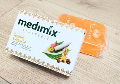 外銷版 印度Medimix 草本薑黃摩洛哥堅果油美膚皂 (黃橙) 125g
