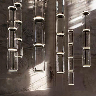 意大利flos現代簡約玻璃別墅樓梯燈北歐設計師展廳餐廳吧臺吊燈