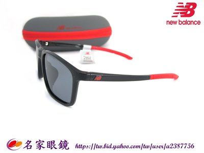 《名家眼鏡》New Balance 運動款偏光太陽眼鏡黑配紅鏡腳NB08079 C01