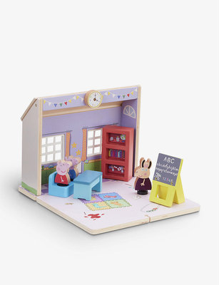 英國代購 正版 粉紅豬小妹 佩佩豬 木頭教室玩具組 禮物 Peppa Pig 玩具
