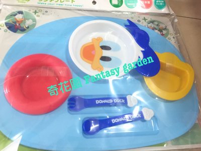 奇花園日本迪士尼阿卡將唐老鴨 兒童餐具組 餐盤 碗 湯匙 叉子 6件組幼兒餐具寶寶餐具日本製