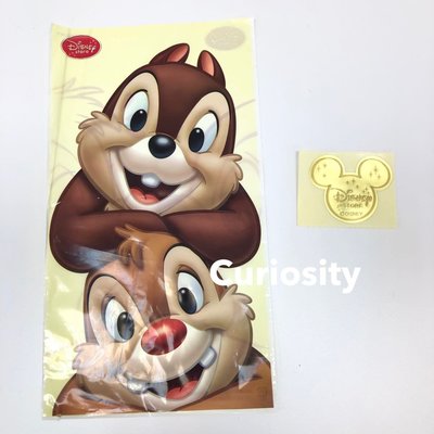 【Curiosity】日本Disney 迪士尼 簡易送禮包裝組合-奇奇蒂蒂塑膠袋+米奇封口貼紙 $15↘$5