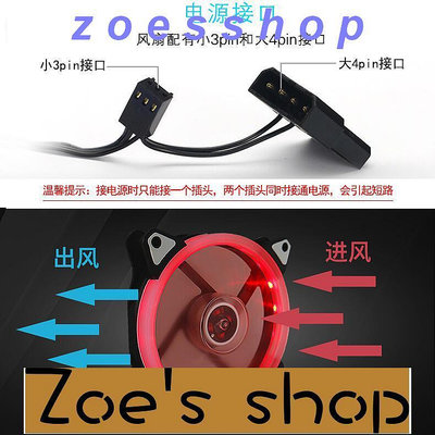zoe-12cm極光風扇 台式機電腦LED帶燈光圈 靜音散熱風扇大風量12V冷排