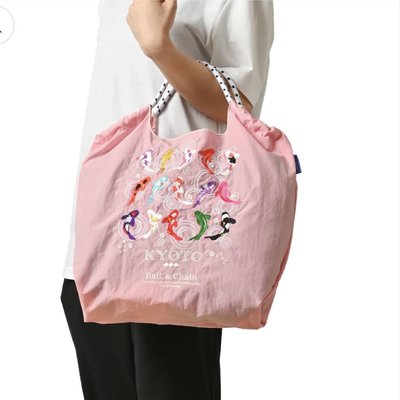 （完售）日本小眾尼龍刺繡環保布袋ball＆chain刺繡尼龍布袋單肩訂製 包包