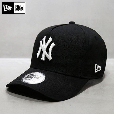 小Z代購#NewEra帽子鴨舌帽情侶潮高頂MLB棒球帽洋基NY硬頂彎檐帽經典黑色