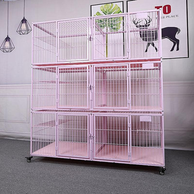 貓籠貓籠子三層繁育展示養殖板寄養隔離寵物店大型粉平板舒適貓舍家用