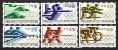 運動競賽類-地方文俗類-德國郵票-1988 - 漢城奧運會比賽項目紀念-6全(不提前結標)