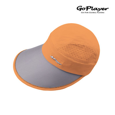廠商搬家大拍賣~高爾夫專業品牌GoPlayer女可拆式透氣盤帽抗UV大帽眉可拆成中空帽桿弟帽(橘)女高爾夫球帽運動帽小帽