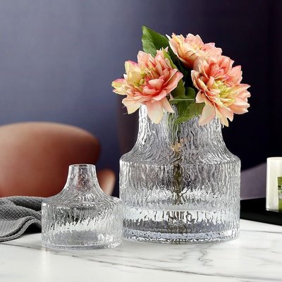 現貨熱銷-鮮花玻璃花瓶透明插花水養大號特大創意歐式北歐家用擺件高寬簡約