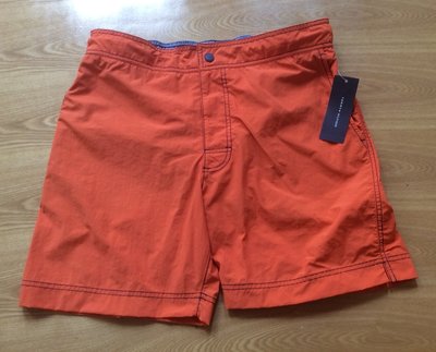 【全新真品】TOMMY HILFIGER 橘色 泳褲 海灘褲M號