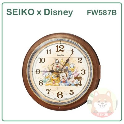 【現貨】日本 SEIKO DISNEY 迪士尼 米奇 米妮 電波 音樂鐘 機械鐘 掛鐘 6曲音樂 光感應 FW587 B