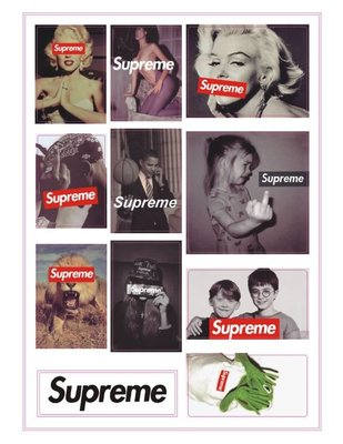SUPREME 潮牌系列 潮牌 貼畫 個性  無痕 防水 行李箱貼紙 旅行箱 滑板 吉他 筆記本 識別貼紙