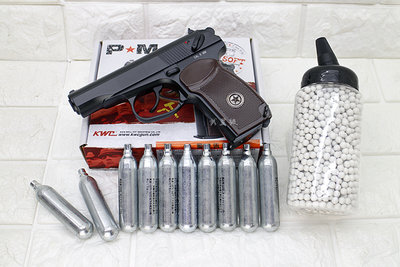 台南 武星級 KWC 馬可洛夫 MP654 CO2槍 + CO2小鋼瓶 + 奶瓶 ( KC-44 BB槍手槍