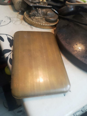 西洋古董美國銅煙盒，保存不錯正常使用痕跡喜歡的朋友拿去玩，放