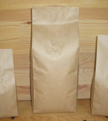 新材料_NB001_一公斤用_平光牛皮紙_空白咖啡豆包裝袋__含單向排氣閥 (100入)Candyman