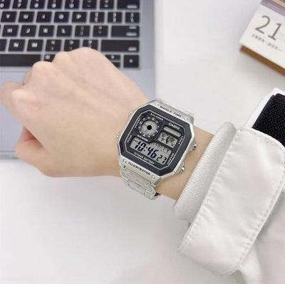 中古風手錶手表男款卡西歐學生手表復古潮流casio小方塊防水表AE-1200WHD-1A