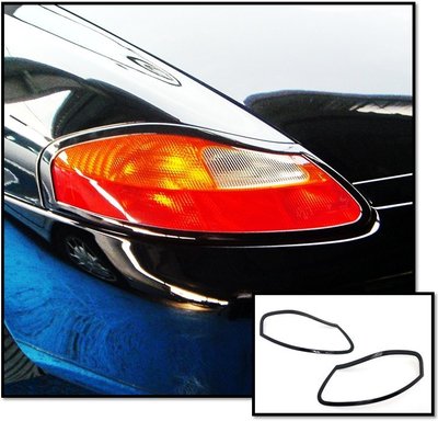 圓夢工廠 Porsche 保時捷 Boxster 986 1996~2004 烤漆黑 亮面黑 後燈框 尾燈框 車燈框飾貼