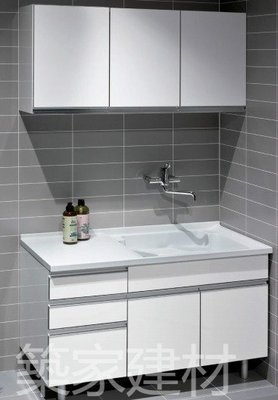 【AT磁磚店鋪】Corins 柯林斯衛浴 100%防水人造石檯面 洗衣槽 浴櫃組 GN-120 120cm 時尚洗衣槽