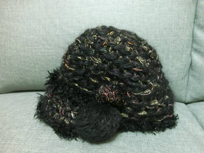 日本購回CA4LA黑色毛海帽子：a499.3